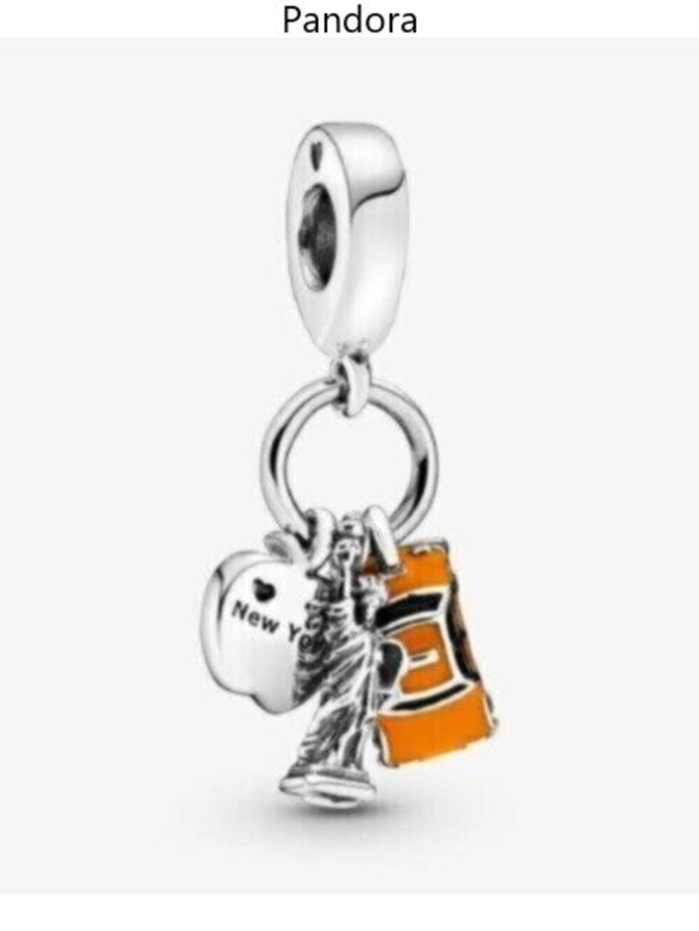 Symbols of New York City Dangle Charm For Pandora Bracelet Sterling Silver